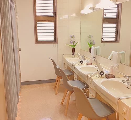 レッスン後はシャワーでサッパリと！